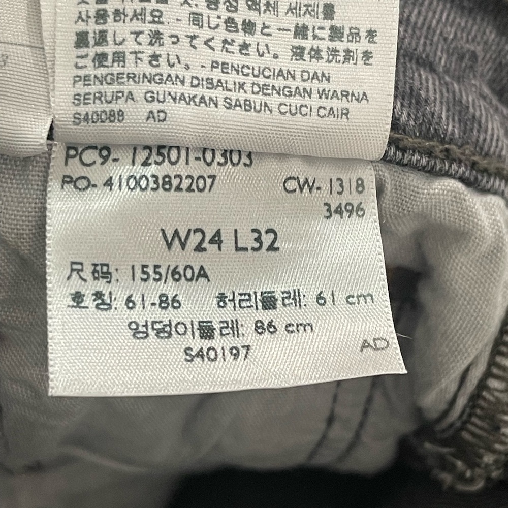 Levi’s 501 Hi-Rise Button Fly Fray Hem Jeans Gray Women’s 24 - Picture 10 of 16